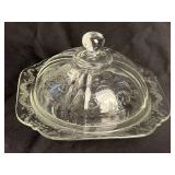 1980s Indian glass Madrid CLEAR Butter Dish