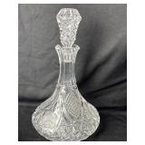 Vintage Etched Clear Cut Crystal Floral Rose