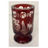 Vintage EGERMANN RED Bohemian Czech Art Glass