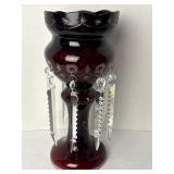 Egermann Bohemian Glass Ruby Red Cut To Clear