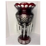 Egermann Bohemian Glass Ruby Red Cut To Clear