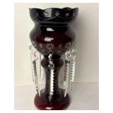 Egermann Bohemian Glass Ruby Red Cut To Clear