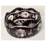 Bohemian Ruby Red Cut To Clear 5 1/2ï¿½ Bowl