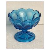 Vintage Anchor Hocking Blue Glass Pedestal Candy