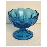 Vintage Anchor Hocking Blue Glass Pedestal Candy