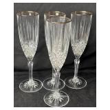 Cristal Dï¿½Arques Longchamp Gold Rimmed Champagne