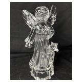 MIKASA Angel Figurine Crystal Glass w/ Flowers &