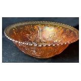 Vtg Mid Century Imperial Glass Carnival Marigold