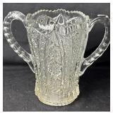 Vintage Imperial Glass Double Handled Clear Cut