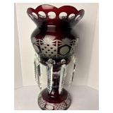 Egermann Bohemian Glass Ruby Red Cut To Clear