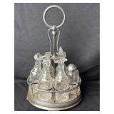 Antique Silver Plate Cruet & Condiment Set 14