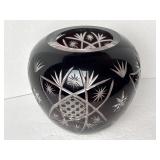 Ruby Red Cut to Clear Bohemian Vase 7 1/2ï¿½