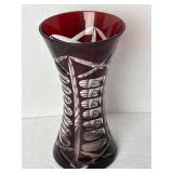 Bohemian Ruby Cut To Clear 8ï¿½ Vase