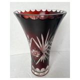 Bohemian Czech Style Deep Ruby Red Cut to Clear