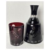 Vintage Czech Tumbleup Bohemian Glass Cranberry