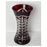Bohemian Ruby Cut To Clear 8ï¿½ Vase