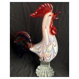 Murano Style Art Glass Blown Rooster 14 1/2ï¿½