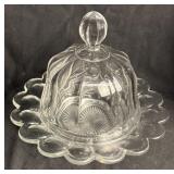 Heisey Flat Panel Covered Butter Dish Circa