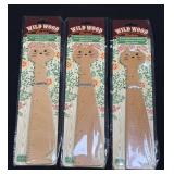 (D) Vintage Wild Wood Animal Rulers NOS 3 Pc