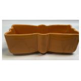 (D) Ceramic Planter Orange Glazed Marked UPCO USA