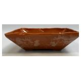(D) Mid Century Orange Ceramic Planter 8.5" Long