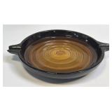 (H) Vintage MCM Ceramic Ashtray with Brown and