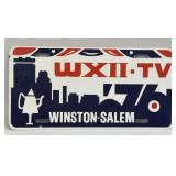 (D) 76 WXII-TV Winston Salem Metal License Plate