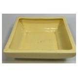 (D) Square Shaped Yellow Pottery Planter 7.5"