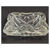 (H) Vintage Glass Ashtray Made In Italy 6 3/8" X