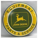 (D) John Deere Metal Sign Parts Service Equipment