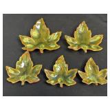 (H) SET OF 5 VINTAGE CERAMIC NESTED MAPLE LEAF