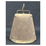(A) Vintage Primitive Metal Cow Bell 8" Tall 6"