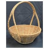 (A) Handwoven Pine Needle Basket with Raffia
