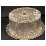 (H) MCM LUCITE CAKE PLATE SET 13" Diameter