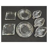 (D) 7 Assorted Vintage Glass Ashtrays As Pictured