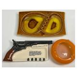 (H) 3 Vintage Ashtrays As Pictured