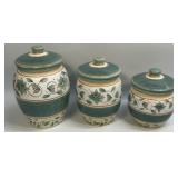 (D) 3 Pc Pfaltzgraff French Quarter Canisters
