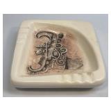 (H) Vintage Mexican Ceramic Ashtray Featuring
