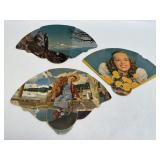 (SC) Vintage Paper Funeral Home Fans. Lot Of 3