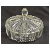(H) Vintage Anchor Hocking Ribbed Round Clear