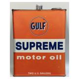 (D) Gulf Motor Oil Can Metal Sign 9.75" X 13"
