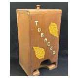 (D) Vintage Wooden Tobacco Jar or Dispenser 15.5"