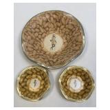 (A) Vintage Planters Peanuts Tin Nut Bowls Set of