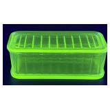 (A) Vintage Anchor Hocking Green Uranium Vaseline