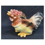 (D) Vintage Ceramic Rooster Planter Figurine