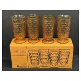 (H) Whitehall Indiana Glass 4 pc 14oz Cooler Set