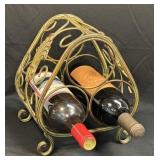 (H) 3 Bottle Wine Rack Wine NOT Included