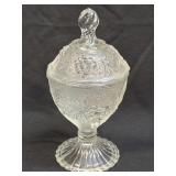(A) EAPG Clear SANDWICH Glass Lidded