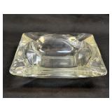 (D) Vintage Clear Square Glass Ashtray MCM