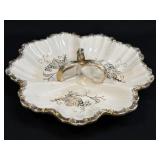 (A) Vintage Porcelain 3 Section Relish Dish With